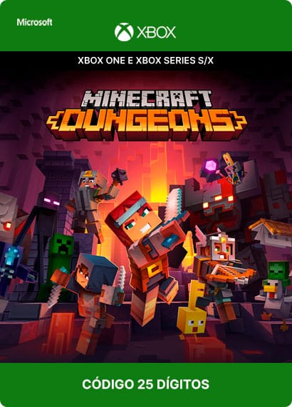 Jogo Minecraft Dungeons - Xbox 25 Dígitos Código Digital